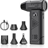 Foretoo Compressed Air Duster,130000RPM Super Power LED Display Electric Air Duster with Extended Runtime,Rechargeable Air Blower for Home,Camera,Car,Computer,Keyboard