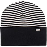 Armani Exchange Women's Striped Beanie Hat, Black/Iso, One Size