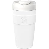 KeepCup Commuter Insulated Travel Mug, 16 oz Stainless Steel Coffee Tumbler with Leakproof Flip Lid, Bone White