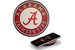 FAMETEK University of Alabama Wireless Charger with Illuminated Crimson Tide Logo & Built-in Power Bank for Wired and Wireless Charging. Officially Licensed Collegiate 100% Portable Wireless Phone Charger
