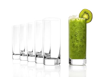 Stölzle Lausitz New York Bar Highball Becher/Wassergläser, 450ml, 6er Set, spülmaschinenfest, Schlichte, formschöne Longdrink