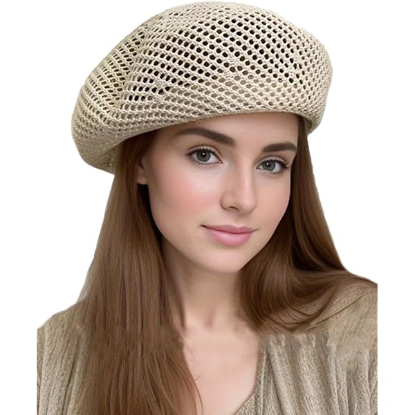 CZYGL French Beret Hat for Women Summer Slouchy Crochet  display picture 1
