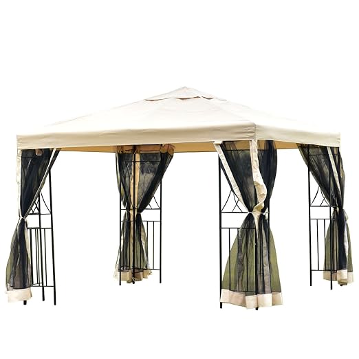 Tangkula 10 x10 Gazebo Refugio Tienda de campaña Patio al Aire ...