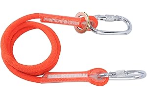 Safety Lanyard, 5.2ft Heavy Duty Fall Protection Lanyard, Durable Aerial Work Harness Rope for Construction Tree Climbing Roo