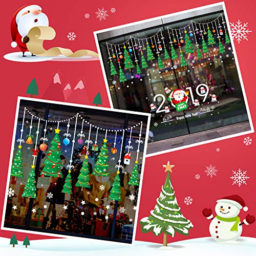 image for Outus 4 Set Merry Christmas Window Clings Decal Snowman and Elk Wall S