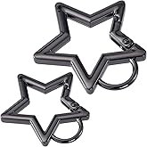 Isslly 2 PCS Star Carabiner, Zinc Alloy Heavy Duty Star Shaped Keychain Clip with 2 Sizes, Carabiner Clip for Camping, Hiking, Fishing