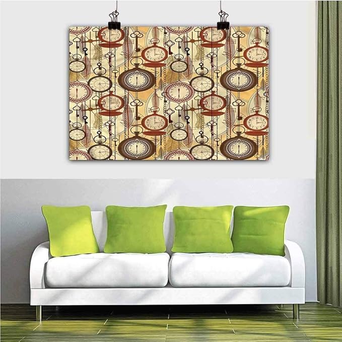 Amazon.com: Beige Funny Bathroom Art Print Retro Style Nostalgic