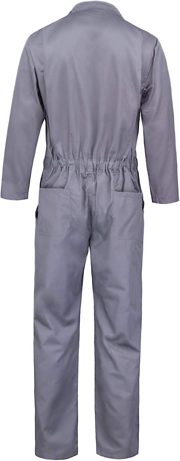 Kolossus Deluxe Long Sleeve Cotton Blend Coverall with Multi Pockets and Antistatic Zipper: Clothing