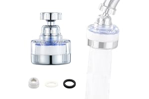 PEIXIONG 360° Rotating Sink Water Faucet Filter, Bathroom Faucet Filter, Kitchen Tap Filtration Removes Heavy Metals and Hard Water, Faucet Filter Purifier for Kitchen & Bathroom