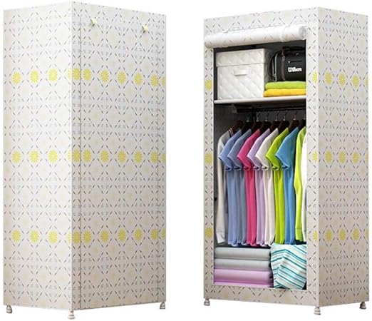 Amazon Pingfanmi 厚い鉄骨厚肉布布ワードローブアセンブリ 現代のシングルワードローブ Diyの自由な組み合わせ 家庭用寝室の部屋に適したあらゆる種類の衣類の収納 のシンプルな組み合わせ 色 ベージュ ワードローブ オンライン通販
