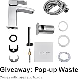 Hapilife Basin Taps Waterfall Mono Monobloc with Slotted Waste UK Hoses view 9