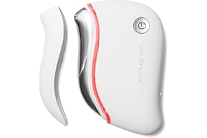 YOUTHLUX ProSculpt Heated Gua Sha Facial Massager – Electric Guasha Tool for Face Sculpting, Relaxation & Skincare | Soothing Vibration Facial Massage Tool with Contoured Design (White)