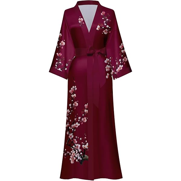 Amazon.com: BATHGOWN Women's Long Velvet Robe Red Kimono Lace Bridesmaid  Robes Winter Luxurious Bathrobes Maxi Dress : Clothing, Shoes & Jewelry