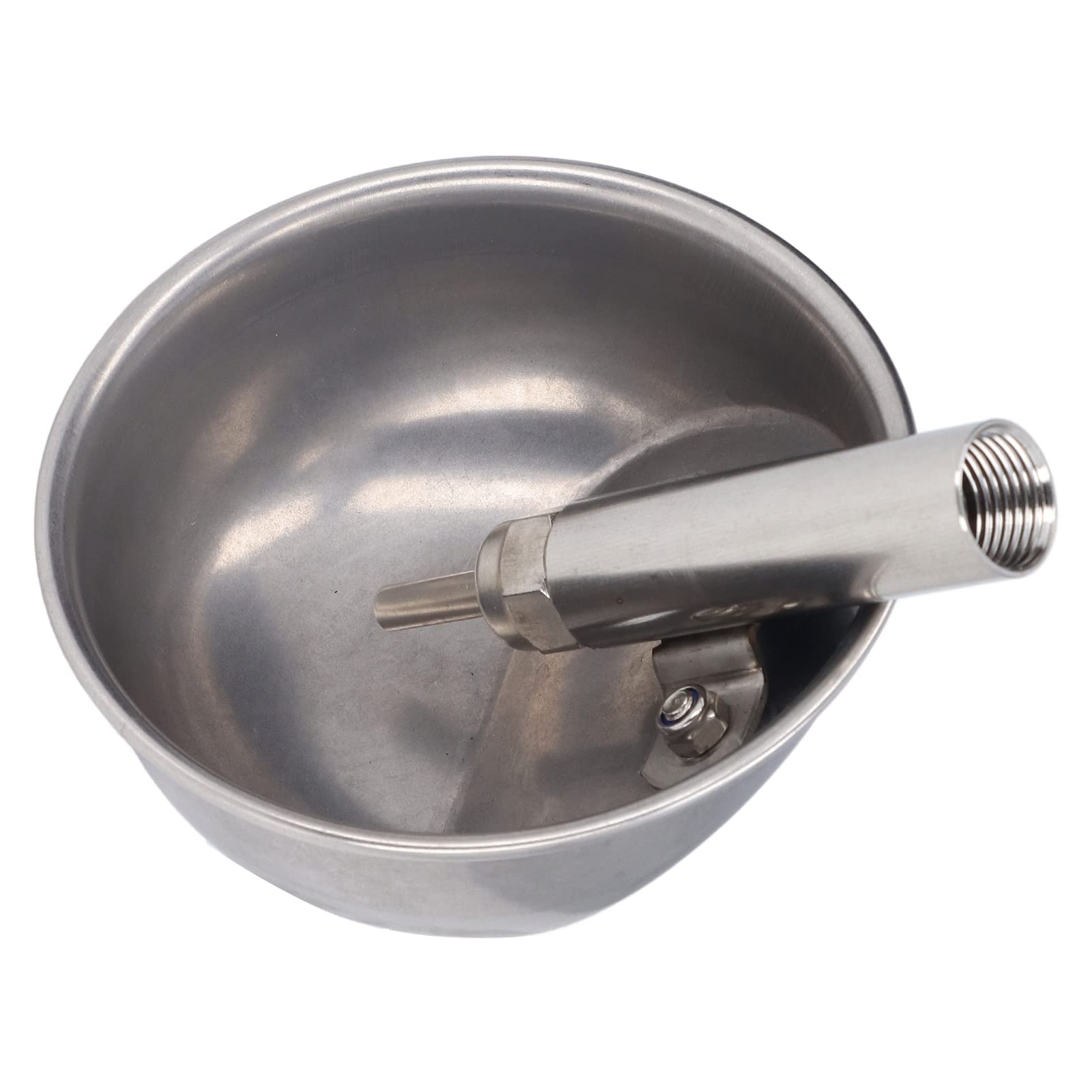 Fdit 13cm Stainless Steel Animal Waterer Bowl, Pig Drinking Water Bowl for Horse Cattle Goat Sheep Dog Fountains & Waterers Feeding & Watering Supplies