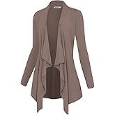 Lock and Love Women's Drape Front Open Cardigan Long Sleeve Irregular Hem S-5XL Plus Size