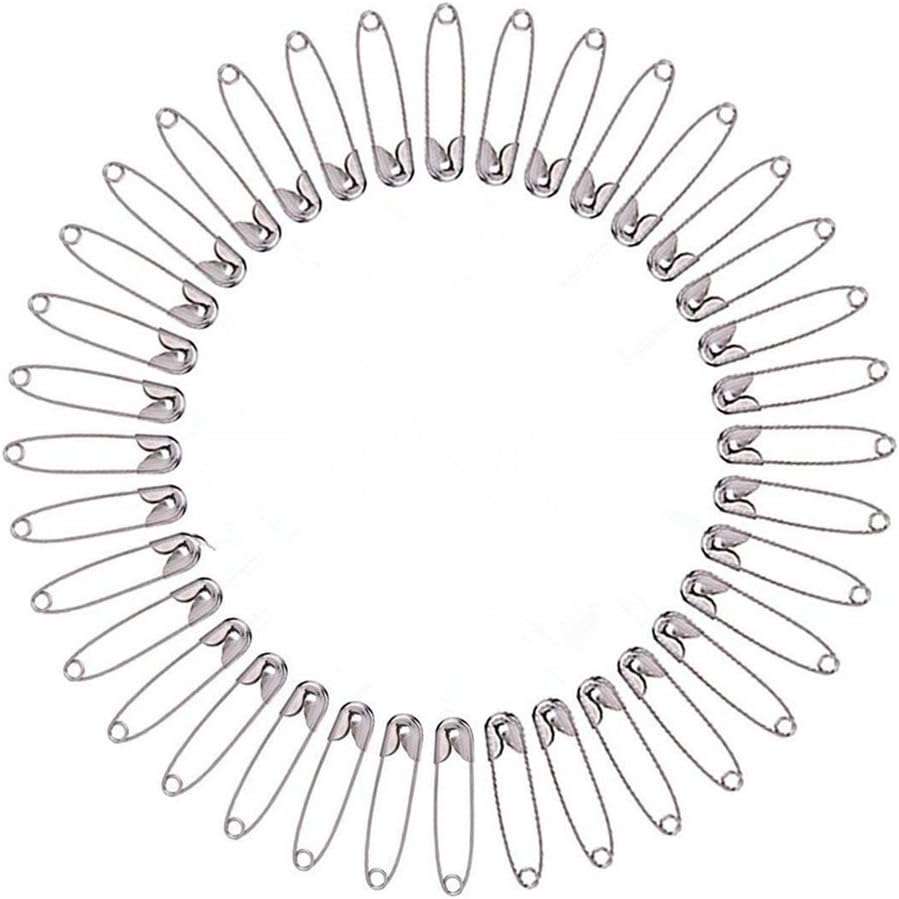 mSure 1000 Piece Safety Pins, 19 mm/ 0.75 inch, Nickel Finish
