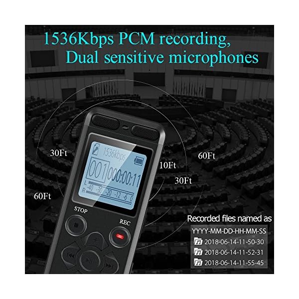 72GB Digital Voice Recorder Voice Activated Recorder for Lectures