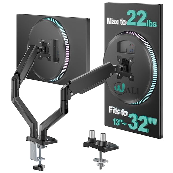WALI DUAL MONITOR STAND FOR 13-32 INCH COMPUTER...