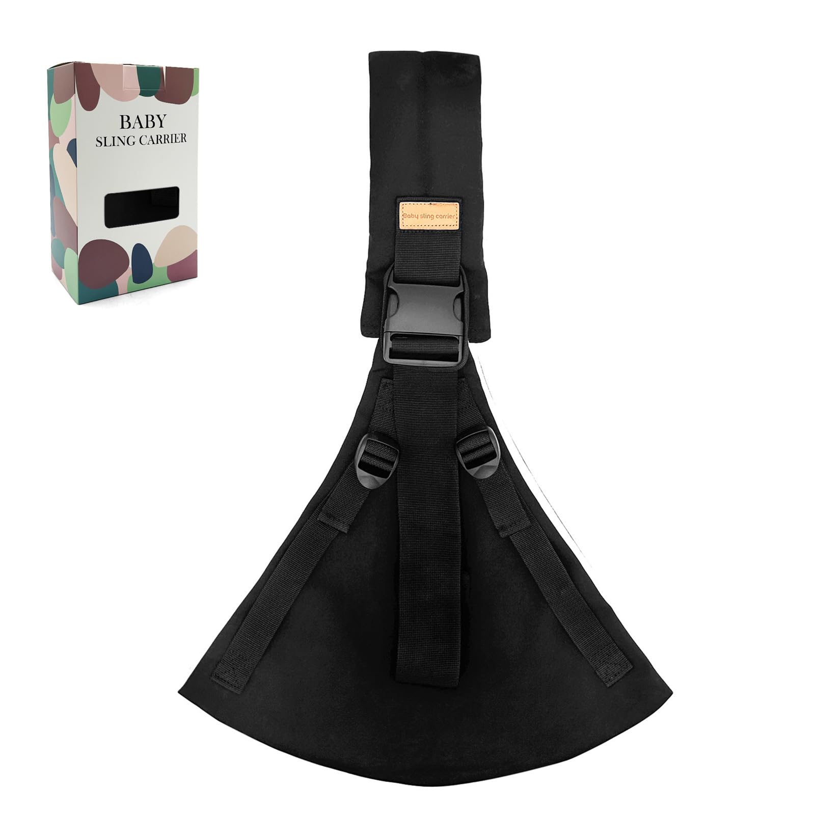 Photo 1 of Baby Sling Carrier 2025 Baby Carrier Newborn to Toddler Sling Lightweight Baby Carrier Sling with Adjustable Straps Toddler Carrier Wrap for 10-30 lbs(Black)