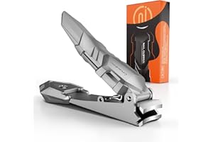 INXEN Nail Clippers for Men with Catcher, Sharp Nail Clippers of No Splash Self-Collecting, Stainless Steel Heavy Duty Toenail Clippers for Fingernail and Toenails,Nail Cutter for Seniors Adults Women