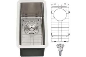 BoomHoze Undermount Bar Sink Stainless Steel, 10 x 18 Inch Undermount Kitchen Sink Prep Sink 16 Gauge Stainless Steel Small Undermount Bar Sink Wet Bar Sink Single Bowl Outdoor Kitchen Sink RV Sink