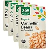 365 by Whole Foods Market, Organic Unsalted Cannellini Beans, 13.4 Ounce (Pack of 4)