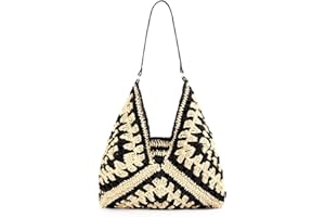 MINGRI Straw Hobo Beach Bag for Women Summer Purses Woven Tote Bags Shoulder Tote Bag Summer Everything Tote Bag