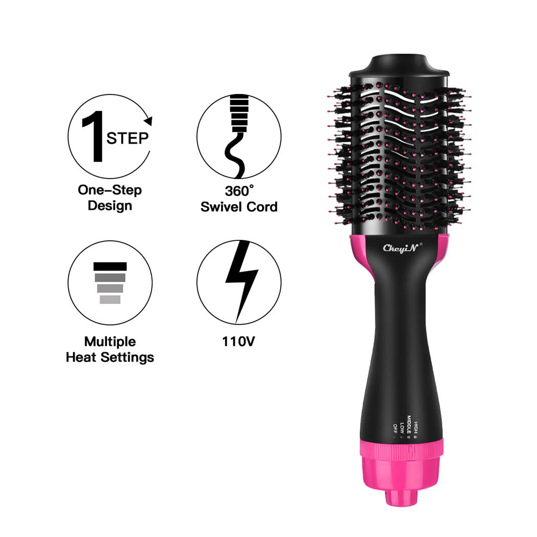 Hot Air Brush, CkeyiN One Single Step Hair Dryer and Volumizer Professional Salon Styling Tools & Appliances Blow Dryer Styler Brush for All Hair Type : Beauty