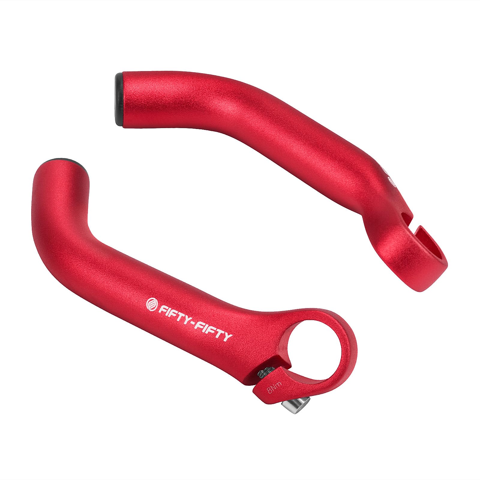 FIFTY-FIFTY Bike Bar Ends, Mountain Bike Handlebar Ends, Aluminium Alloy MTB Bicycle Bar (Red)