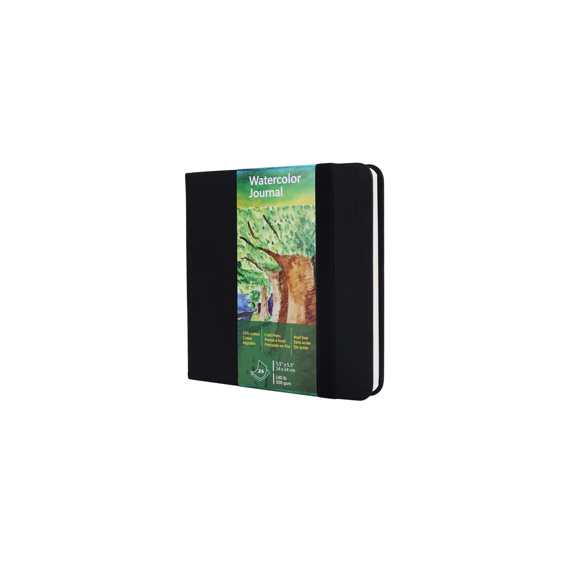 tumuarta Square Watercolor Journal,140 LB,300 GSM,5.5X5.5, Cotton Paper,Cold Press,24 Sheets, Watercolor Paper Sketchbooks for Use As Travel Notebook and Mixed Media Pad