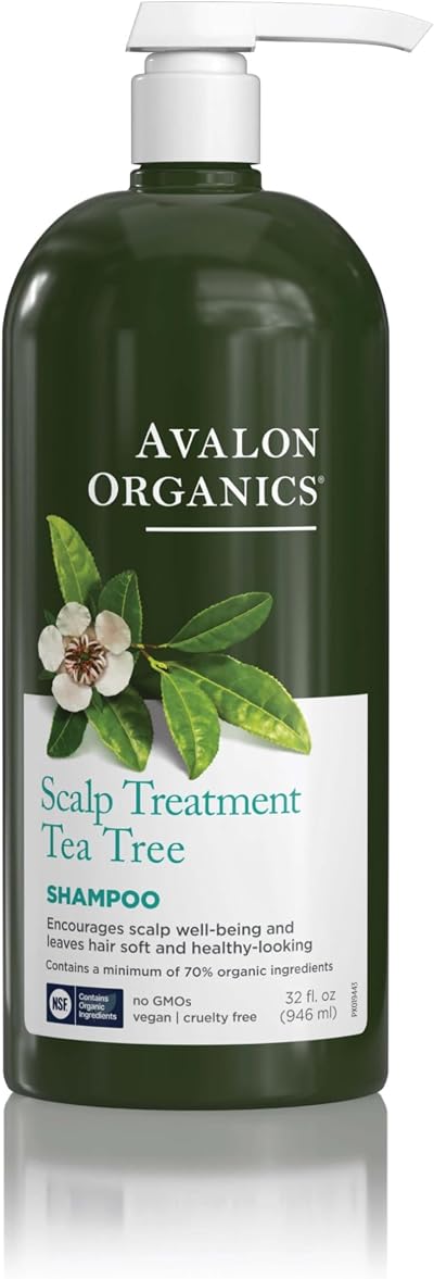 Avalon Organics Scalp Treatment Tea Tree Shampoo 32oz Soft Hair Well-Being
