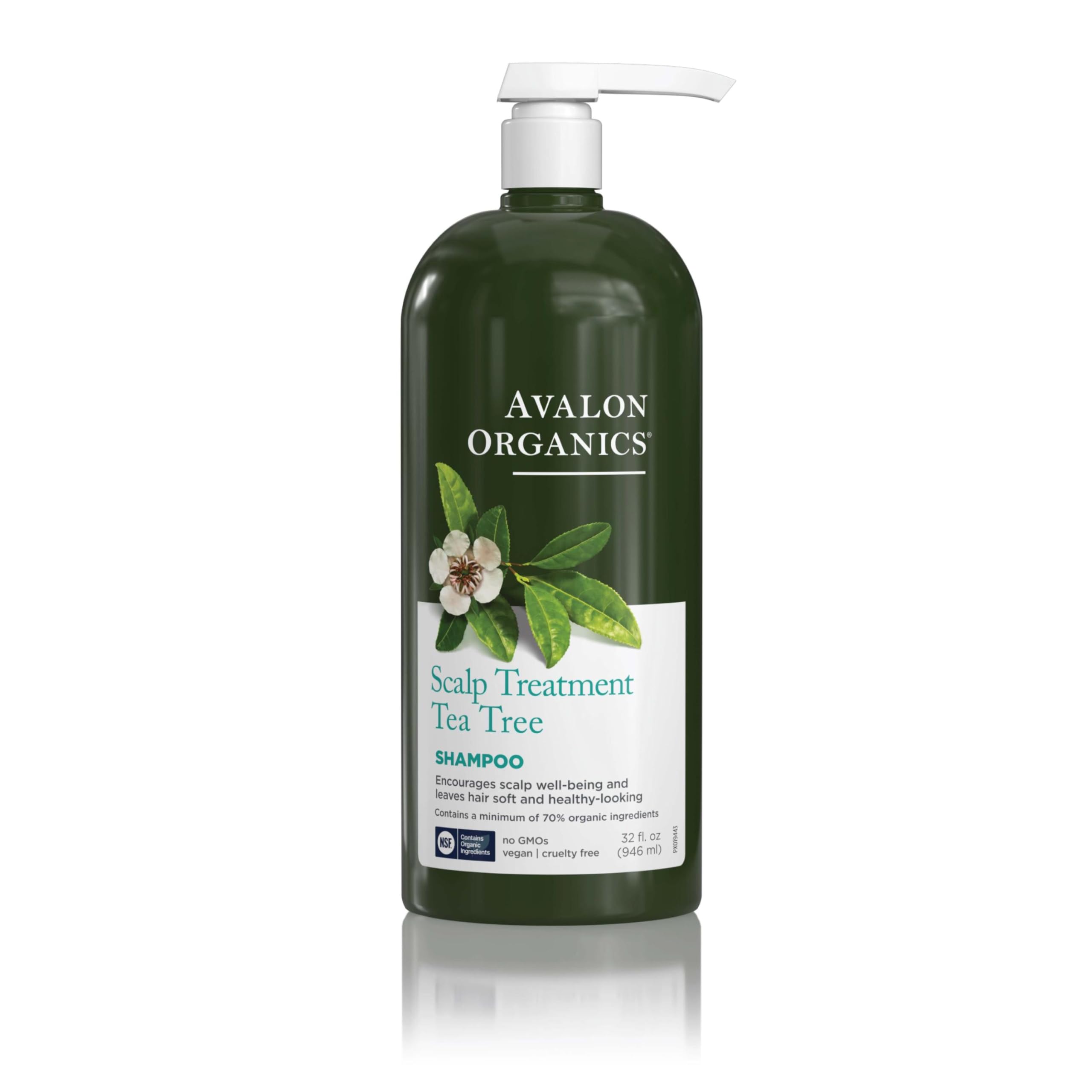 Avalon Organics Scalp Treatment Tea Tree Shampoo, Encourages Scalp Well-Being and Leaves Hair Soft, 32 Fluid Ounces