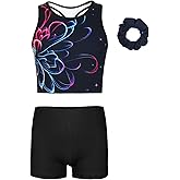 MODAFANS Gymnastics Leotards for Girls With Shorts Tumbling Dance Unitards Biketards Activewear