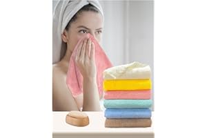 Hiflora Soft Baby Wash Cloths - 6 Pack Absorbent Microfiber Face Towels | Gentle Bathing Rags for Newborns & Toddlers, Coral Fleece, 12x12 Inches, Multicolor