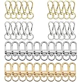 40 Pieces Metal Swivel Clasps Lobster Claw Clasps Swivel LanyardsTrigger Snap Hooks Strap for Keychain, Key Rings,DIY Jewelry Making Bracelet Necklace Findings(2 Colors)