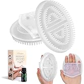 2 PCS Meridian Brush Massage Body Brush, 2025 Upgraded Meridian Massage Brushes with 10 ML Essential Oil, Full Body Relaxation Cellulite Massager Brushes for Belly, Arms, Legs, Back (White)