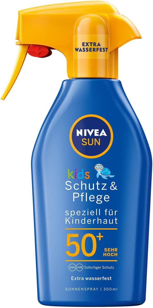 NIVEA SUN Sonnenspray mit verbesserter Formel für Kinder, Lichtschutzfaktor 50+, 300 ml Sprühflasche, Kids Schutz &amp; Pflege