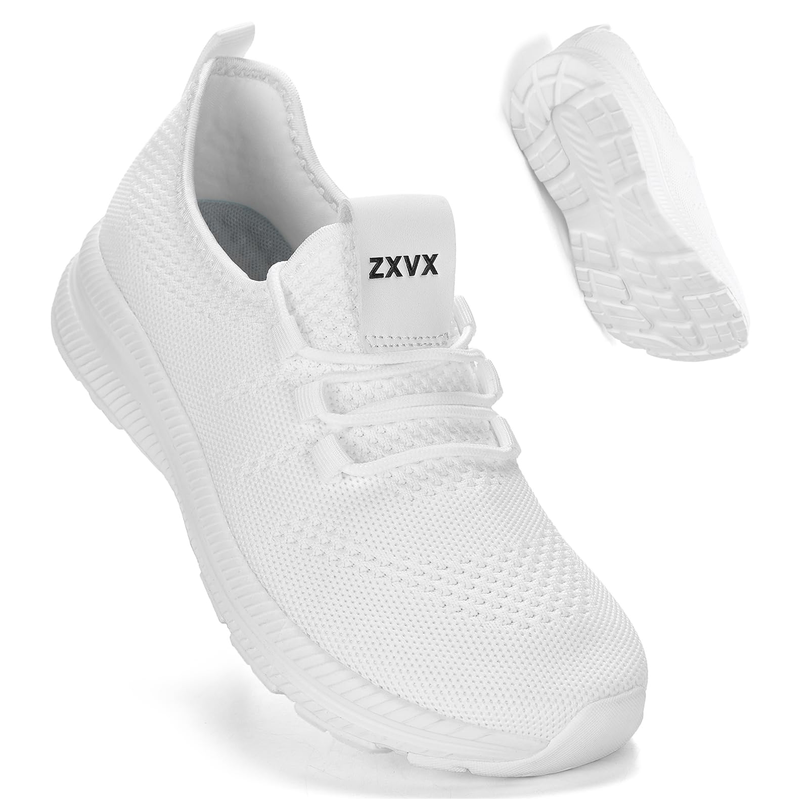 Photo 1 of ZXVX Wide Toe Box Shoes Women Non-Slip Wide Width Sneakers Ultra Light Extra Wide Road Running Shoes for Women Breathable Tennis Walking Gym Workout Trainer 8818 White 43