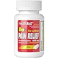 HealthA2Z® Pain Relief Extended Release | Acetaminophen 650mg | 100 Caplets | 8 Hours | Arthiritis Pain | Pain Reliever - Fever Reducer | Contains no Aspirin