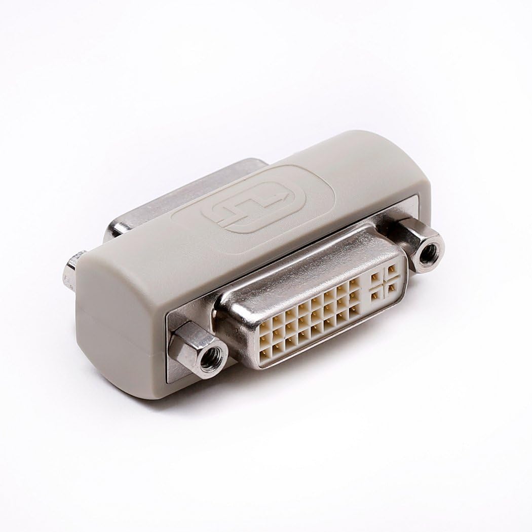 DVI coupler female to female gender changer bulkhead mount adapter(beige nickel plated) 2 Pack - Image 4