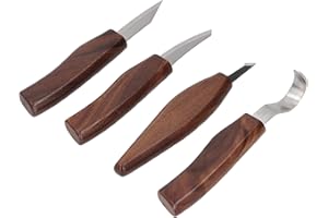 Cryfokt Handschnitz Set, 4PCS MOV Stael Head Various Use of Wood Carving Tools for Woodworking Projects