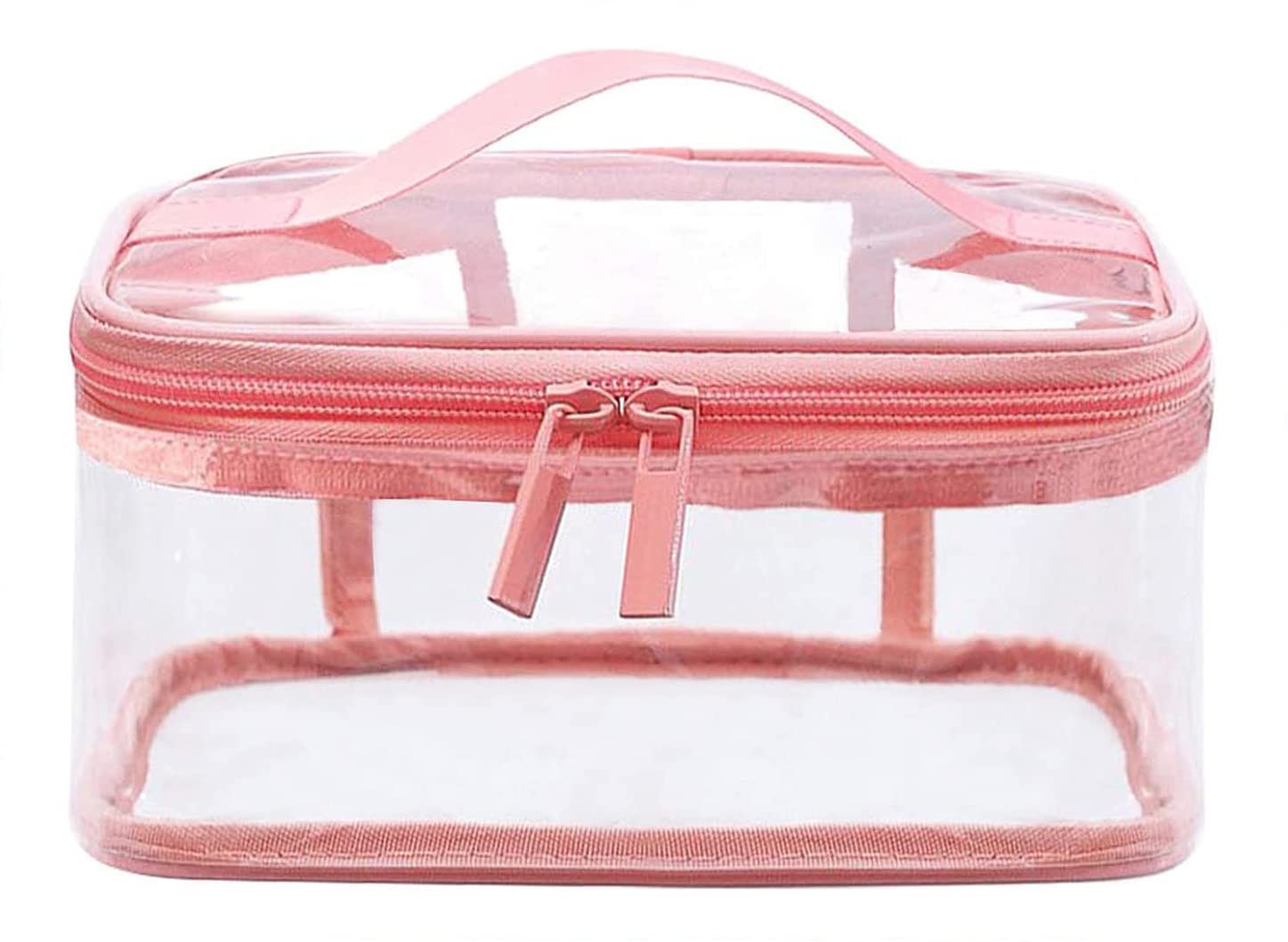 Alnicov Clear Toiletry Bag,Clear Makeup Bags Waterproof Transparent Portable Travel Bag with Handle Strap and Zipper for Vacation Bathroom Women and Men Toiletries Cosmetic Storage