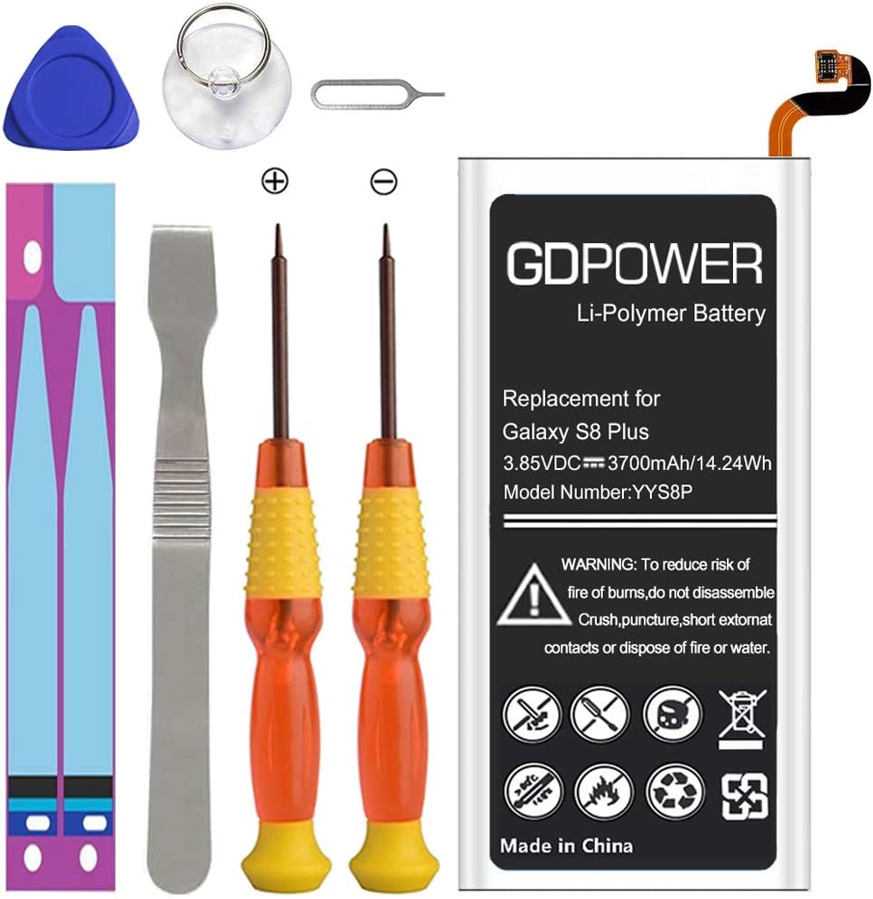 Galaxy S8 Battery, GDPower 3300mAh High Capacity 0 Cycle Battery EB-BG950ABE Replacement for Samsung Galaxy S8 G950 G950V G950A G950T G950P G950F with Complete Tool Kits -3 Year Warranty