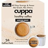 Cuppa Medium Roast Mushroom Coffee with Adaptogens & Superfoods - Lion’s Mane, Ashwagandha & Cordyceps. Adaptogens + MCT to support natural energy, mental focus & gut health (24 Servings)