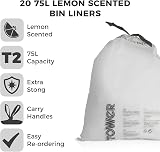 Tower 75L Lemon Scented Bin Liners 20 Pack White view 2