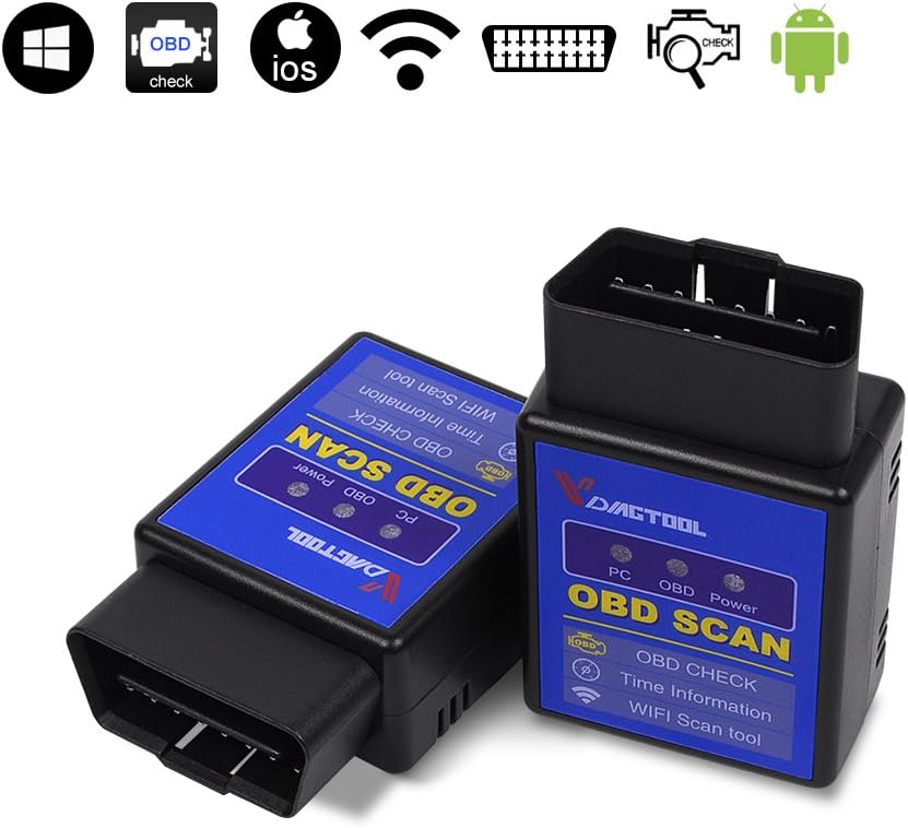 Code Reader ELM327 WiFi V1.5 Adaptor OBDII Read and Clear Diagnostic Trouble Codes Check Engine Light Turn off MIL OBD2 Car Scanner Auto Scan Tool for Android iOS Windows XP Windows 7/8 Symbian