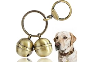 Morn Light Copper Dog Bells for Collars with Quick-Release Clasp - Audible Safety Trackers for Medium to Large Dogs, Outdoor Collar Accessories(Glossy Bronze)