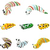 WEWAYSMILE 8Pcs Mini Glass Animals Figurines Hand Blown Glass Caterpilla Figurines Collectibles for Office Home Desktop Decoration Gift