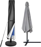 Teynewer Parasol Cover 1.8-2.7m Diameter Waterproof UV Windproof 170x25/35cm
