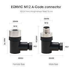 Eonvic M12 8 Pin Female Connector, 12mm A Code IP67